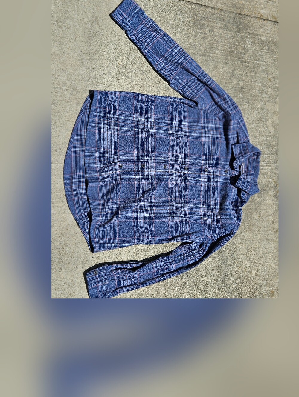 Eddie Bauer Blue Plaid Button-Up Flannel Shirt Large